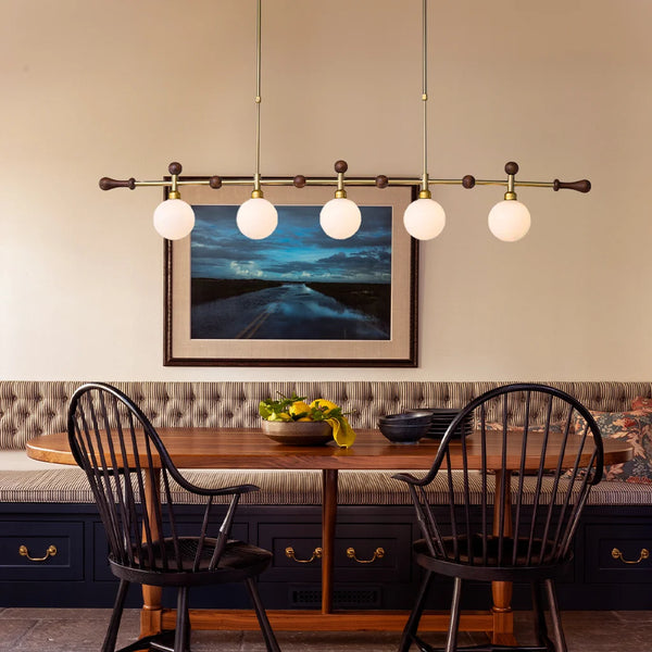 Freyr  Eleanor Walnut Orb Sphere Pendant Light
